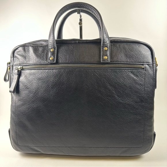 NEW Men’s Fossill HaskellBlack Leather Men's Briefcase/Laptop Bag - Picture 3 of 16